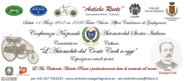  Conferenza ASI (Automotoclub Storiche Italiane) a Castelnuovo Garfagnana in nome di un  grande pioniere dell’auto elettrica