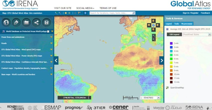  Irena: anche l’Atlante eolico mondiale è on line