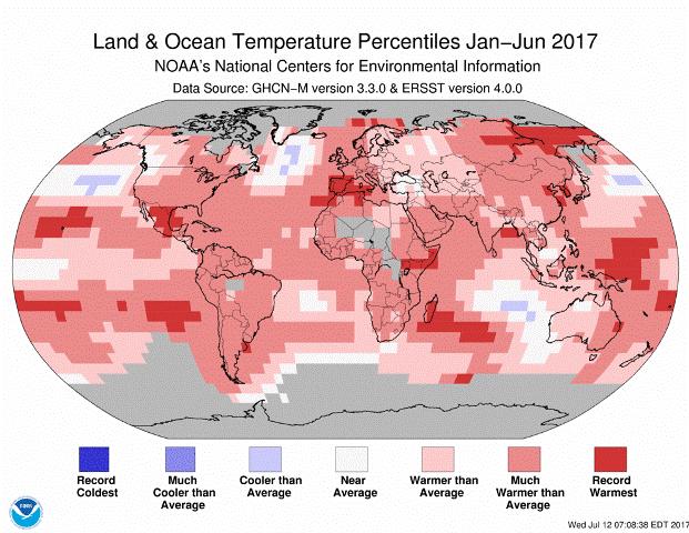  Anomalie termiche: l’innalzamento delle temperature globali si consolida nel 2017
