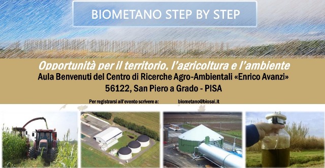  “BIOMETANO STEP BY STEP”: Opportunità per il territorio, l’agricoltura e l’ambiente il 6 luglio a Pisa