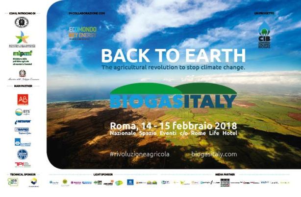  Biogas Italy 2018: il 14 e 15 febbraio a Roma il Summit del biogas e del biometano