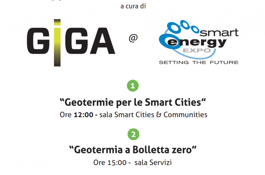  Doppio workshop GIGA Free sulla geotermia a Smart Energy Expo