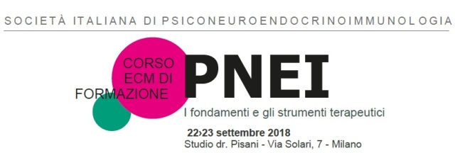  Corso ECM di formazione PNEI a Milano il 22 e 23 settembre 2018
