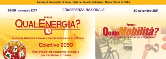 Forum Qualenergia e Qualemobilità a Roma dal 28 al 30 novembre